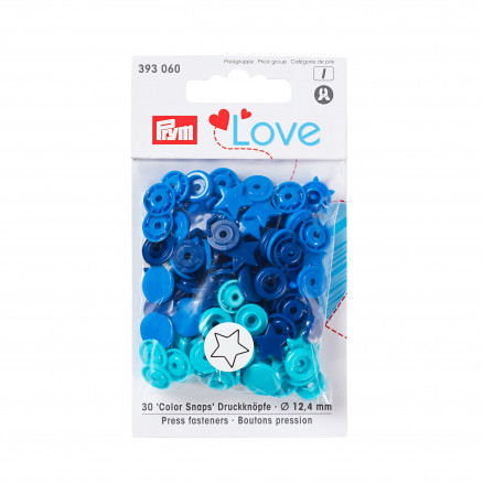 Prym Love Color Snaps Druckknöpfe Plastik Stern 12,4mm Versch. Blautöne - 30 Stk Prym Love Color Snaps Druckknöpfe Plastik Stern 12,4mm Versch. Blautöne - 30 Stk von Prym