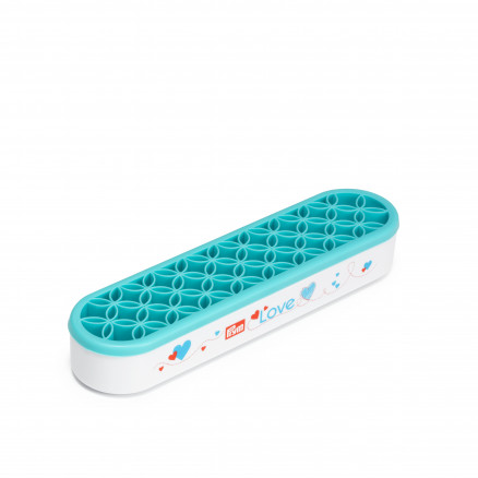 Prym Love Organizer/Aufbewahrung/Stiftehalter mit kleinen Fächern Türkis/Weiß 21x5x3,5cm von Prym