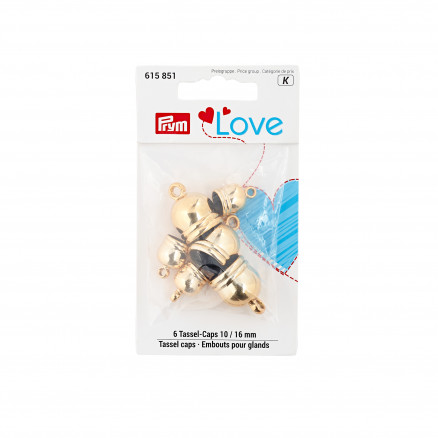 Prym Love Quastenhalter Goldfarben 10 und 16mm - 6 Stk Prym Love Quastenhalter Goldfarben 10 und 16mm - 6 Stk von Prym