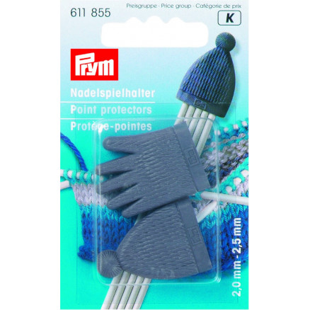 Prym Maschenstopper / Nadelspitzen Schützer für Strumpfstricknadeln Nr. 2,00-2,50mm Dunkelblau Mütze und Handschuh - 2 Stk von Prym