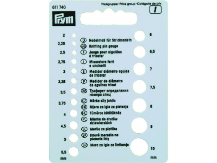 Prym Nadelmaß für Stricknadeln 2-11mm Prym Nadelmaß für Stricknadeln 2-11mm von Prym
