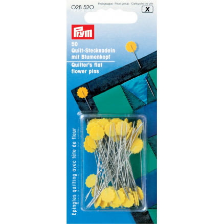 Prym Quilting-Nadel mit gelbem Blumenkopf 0,60 mm - 50 Stück. von Prym