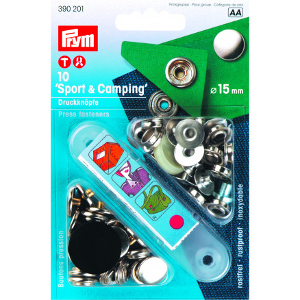 Prym Sport und Camping Druckknöpfe Silber 15mm - 10 Stück. von Prym