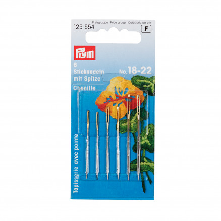 Prym Chenille-Nadeln Stahl Silber Gr. 18-22 - 6 Stk von Prym