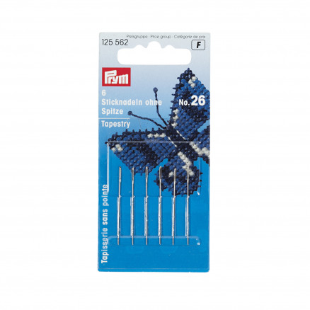 Prym Chenille-Nadeln ohne Spitze Stahl Silber 0,60x34mm Gr. 26 - 6 Stk von Prym