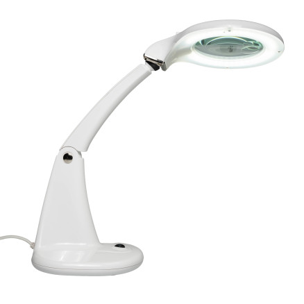 Prym Vergrößerungsglas für Tisch mit LED-Lampe Weiß Kunststoff Ø9,5cm von Prym