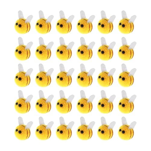 30 Stück Bienen-Kuchendekorationen, Wollfilz-Hummelbälle, niedliche Mini-Bienen-Dekorationen für selbstgemachten Schmuck, Babyparty-Dekoration, Partyzubehör, Kostümverzierungen, Kuchendekorationen und von Pryon