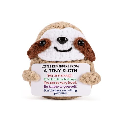 Positive Häkel-Faultier-Geschenke, emotionale Unterstützung, Bestätigung, lustiges Plüsch-Geschenk, mit ermutigender Karte, Mini-inspirierende Strickpuppe, niedlich, kreativ, gehäkelt Positive Häkel-Faultier-Geschenke, emotionale Unterstützung, Bestätigung, lustiges Plüsch-Geschenk, mit ermutigender Karte, Mini-inspirierende Strickpuppe, niedlich, kreativ, gehäkelt von Pryon