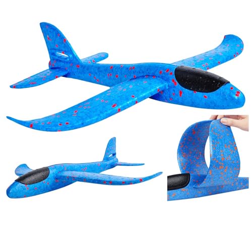 Gewerblich Styroporflugzeug Segelflugzeug Pfeil groß 47cm blau, Styroporflugzeug für Kinder Flugzeug Spielzeug Großer Segelflugzeug Styroporflugzeug für Kinder fliegender Schaum von Przydasie