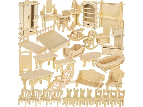 Przydasie Holz Puppenhausmöbel Set - 175 Teile, zum Bemalen & Selbstbauen. Kreatives Spielzeug für Kinder Przydasie Holz Puppenhausmöbel Set - 175 Teile, zum Bemalen & Selbstbauen. Kreatives Spielzeug für Kinder von Przydasie