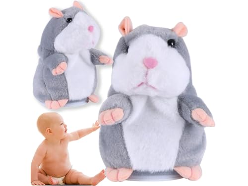 Przydasie Interaktives Sprechendes Plüsch-Hamster-Spielzeug, 15cm, Wiederholt Wörter, Lernspielzeug, Weich & Niedlich, Geschenk für Kinder ab 3 Jahren von Przydasie