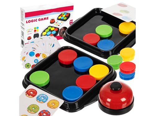 Przydasie Logikspiel für Kinder – Lernspiel mit 2 Spielfeldern, 40 Karten und Glocke, fördert Logik, Gedächtnis und Koordination, ab 6 Jahren, CE-Zertifiziert Przydasie Logikspiel für Kinder – Lernspiel mit 2 Spielfeldern, 40 Karten und Glocke, fördert Logik, Gedächtnis und Koordination, ab 6 Jahren, CE-Zertifiziert von Przydasie