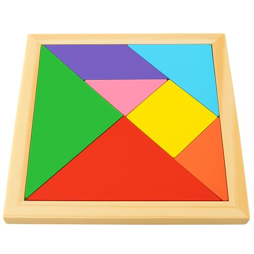 Przydasie Tangram-Puzzle aus Holz – traditionelles chinesisches Legespiel, 7 geometrische Formen, fördert Kreativität, Gedächtnis und logisches Denken, ideal für Kinder ab 3 Jahren von Przydasie