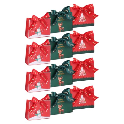 12 Stück Weihnachts-Geschenktüten mit dekorativen Griffen, Weihnachts-Geschenktüten mit Papiergriffen, Partyzubehör 12 Stück Weihnachts-Geschenktüten mit dekorativen Griffen, Weihnachts-Geschenktüten mit Papiergriffen, Partyzubehör von Psdndeww