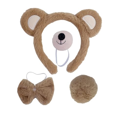 4/5/6-teiliges Bären-Kostümzubehör-Set, Tutu-Nasen-Tutu-Zubehör mit Bärenohren für Kleinkinder 4/5/6-teiliges Bären-Kostümzubehör-Set, Tutu-Nasen-Tutu-Zubehör mit Bärenohren für Kleinkinder von Psdndeww