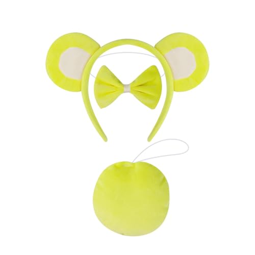 Cartoon-Bär-Ohrenperücke, Stirnband, verstellbare Schleife, Krawatte, kurzes Kleid, Cosplay-Zubehör für Kinder und Jugendliche von Psdndeww