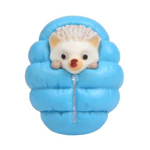 Cartoon-Miniatur-Igel-Figur im warmen Schlafsack, Dekoration für Zimmer, Schreibtisch, Garten von Psdndeww