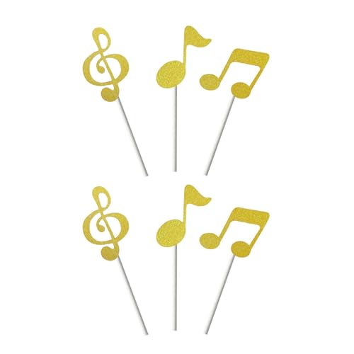 Einzeleinheit Musiknoten-Kucheneinsatz, Dekorationen, recycelbar, Musik-Symbol-Form, Cupcake-Zubehör, Partyzubehör, lebensmittelecht, Party-Kuchenzubehör von Psdndeww