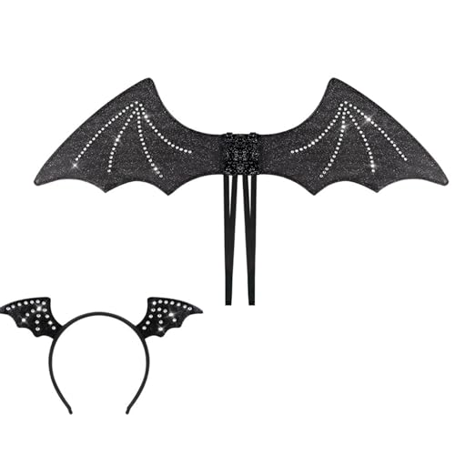 Halloween Flügel Fledermäuse Flügel mit Kopfbedeckung Set Vampire Kostüm Flügel Fledermäuse Ohren Stirnband Schwarzer Flügel für Kostümpartys Halloween Flügel Fledermäuse Flügel mit Kopfbedeckung Set Vampire Kostüm Flügel Fledermäuse Ohren Stirnband Schwarzer Flügel für Kostümpartys von Psdndeww