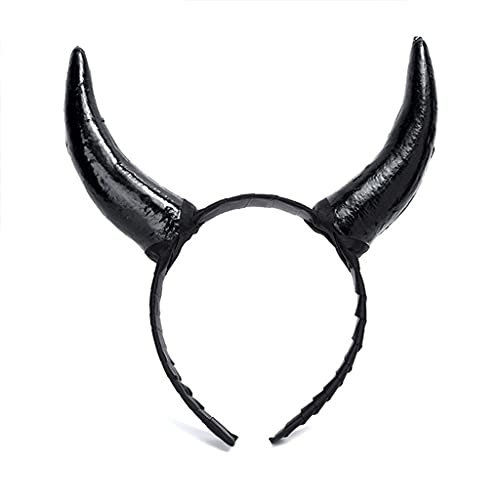 Halloween Haarreif Ochsenhorn Stirnband für Mottoparty Shows Gothic Horn Haarschmuck Po von Psdndeww