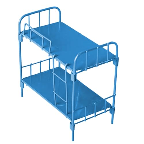 Kompaktes Puppenhaus, Etagenbett, Maßstab 1:12, Schlafzimmer, Dekoration, sicheres und stabiles Spielzeug für Kinder, stabile Metalllegierung, Puppenhäuser, Bett mit Leiter von Psdndeww