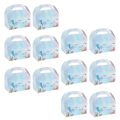 Mermaid Theme Box und Flaggen Banner mit Kucheneinlage, hängende Wirbel, Einladungskarten, Geburtstagsparty Dekoration von Psdndeww