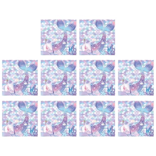 Mermaid Theme Box und Flaggen Banner mit Kucheneinlage, hängende Wirbel, Einladungskarten, Geburtstagsparty Dekoration von Psdndeww