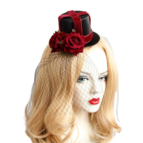 Mittelalterliche Rose und Schleier verführerischer Hut Haarnadeln Brauthaarklammern kleine Haarklammern für Halloween Mittelalterliche Rose und Schleier verführerischer Hut Haarnadeln Brauthaarklammern kleine Haarklammern für Halloween von Psdndeww