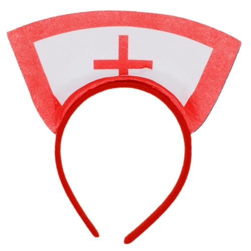 Non-Woven Krankenschwester Hut Haarreifen Haarreifen für Frauen Anime Stirnband für Halloween Kostüm Cosplay Kostüm Hut Verkleidungsmütze von Psdndeww