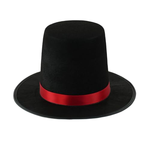 Psdndeww, schwarzer Satin-Gürtel, hoher Hut für Halloween-Party, Erwachsene und Kinder, Cosplay, Kostüm, Zubehör, Hut von Psdndeww