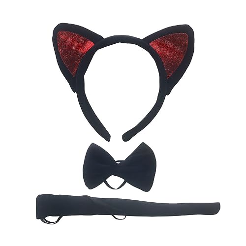Psdndeww 1/3/4 Katzenkostüm-Zubehör-Set, Cosplay, Katzenohren, Stirnband, Schleife, Schwanz, Rock, Zubehör, Kinder-Katzenkostüme Psdndeww 1/3/4 Katzenkostüm-Zubehör-Set, Cosplay, Katzenohren, Stirnband, Schleife, Schwanz, Rock, Zubehör, Kinder-Katzenkostüme von Psdndeww