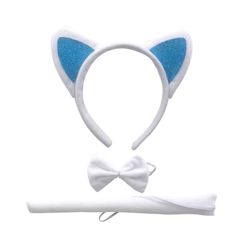 Psdndeww 1/3/4 Katzenkostüm-Zubehör-Set, Cosplay, Katzenohren, Stirnband, Schleife, Schwanz, Rock, Zubehör, Kinder-Katzenkostüme Psdndeww 1/3/4 Katzenkostüm-Zubehör-Set, Cosplay, Katzenohren, Stirnband, Schleife, Schwanz, Rock, Zubehör, Kinder-Katzenkostüme von Psdndeww