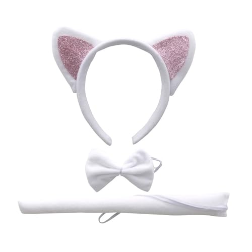 Psdndeww 1/3/4 Katzenkostüm-Zubehör-Set, Cosplay, Katzenohren, Stirnband, Schleife, Schwanz, Rock, Zubehör, Kinder-Katzenkostüme Psdndeww 1/3/4 Katzenkostüm-Zubehör-Set, Cosplay, Katzenohren, Stirnband, Schleife, Schwanz, Rock, Zubehör, Kinder-Katzenkostüme von Psdndeww