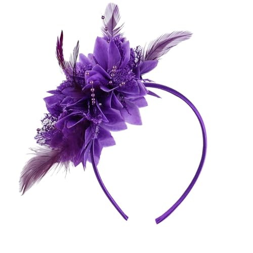 Psdndeww 1900er Flapper Gefiedertes Blütenhaarband Für Karnevalsparty Antike Haardekoration Mit Weicher Band Für Musikfestival Brauthaar Accessoire von Psdndeww