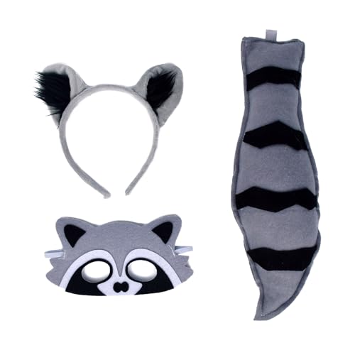 Psdndeww 3-teiliges Kostümzubehör-Set, Ohren, Stirnband, Schwanz, Augenmaske, Zubehör, Kostüm Psdndeww 3-teiliges Kostümzubehör-Set, Ohren, Stirnband, Schwanz, Augenmaske, Zubehör, Kostüm von Psdndeww
