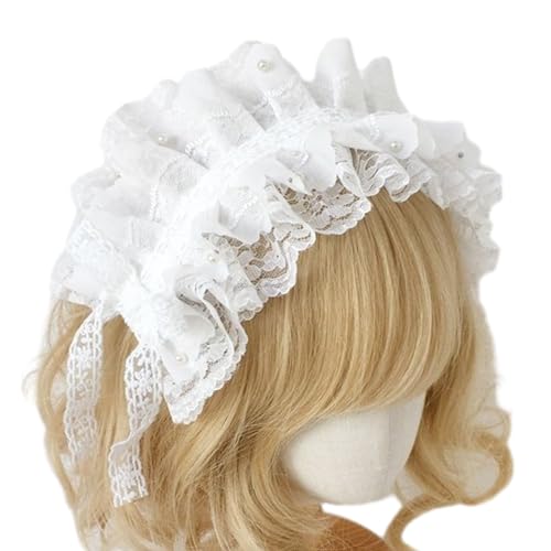 Psdndeww Anime Maid Stirnband Rollenspiel Kostüm Bowknot Stirnband Cosplay Spitze Haarband Mädchen Themenparty Haarband Französische Kopfbedeckung Psdndeww Anime Maid Stirnband Rollenspiel Kostüm Bowknot Stirnband Cosplay Spitze Haarband Mädchen Themenparty Haarband Französische Kopfbedeckung von Psdndeww