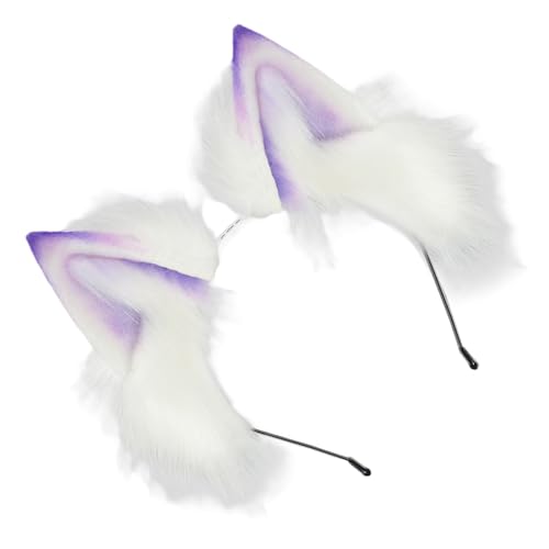 Psdndeww Bunte Farbverläufe, Plüsch-Katzenohr-Stirnbänder, verstellbares Cosplay-Zubehör für Anime-Liebhaber, Halloween-Kostüm, den täglichen Gebrauch, Halloween, Anime-Haarbänder von Psdndeww