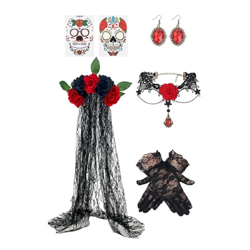 Psdndeww Frauentag Von Deads Senorita Kostüme Dias Des Los Muerto Frauen Kostüm Zuckerschädel Halloween Cosplay Kostüme Zuckerschädelzubehör von Psdndeww