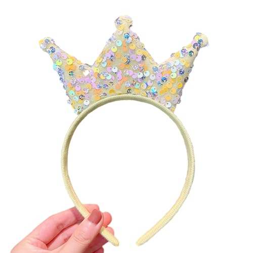 Psdndeww Geburtstagsfeier Stirnband Für Mädchen Carnivals Party Pailletten Haarhoop Für Kinder Glitzernden Kronhaarband Festival Requisiten von Psdndeww