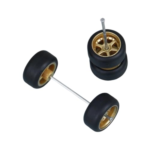 Psdndeww Gummi Reifen 1/64 Spielzeugwagen Ersatzreifen Und Achsen Set Von 4 Für Fernbedienung Crawlers Schlamm Reifen Zubehör Gummi Reifenmodell Autoräder von Psdndeww