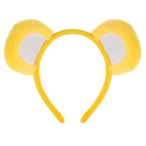 [Psdndeww] Haarreifen mit Teddybärohren für Make-up, Plüsch-Stirnband, Halloween-Party-Zubehör von Psdndeww