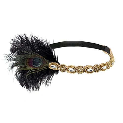 Psdndeww Kopfschmuck für Damen, Karneval, Gatsbys, Kopfschmuck, Maskerade, Kopfschmuck, Fasching, Kopfschmuck, Flapper-Stirnband von Psdndeww