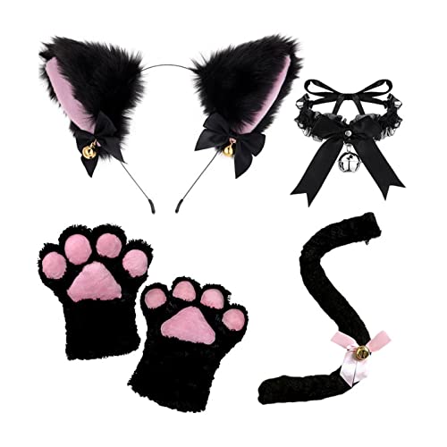 Psdndeww Kostüm-Set, Ohren, Stirnband, Schwanz, Spitze, Choker-Handschuhe für Kinder, Mädchen, Jungen, Halloween-Kostüm, Cosplay, Party-Requisiten Psdndeww Kostüm-Set, Ohren, Stirnband, Schwanz, Spitze, Choker-Handschuhe für Kinder, Mädchen, Jungen, Halloween-Kostüm, Cosplay, Party-Requisiten von Psdndeww