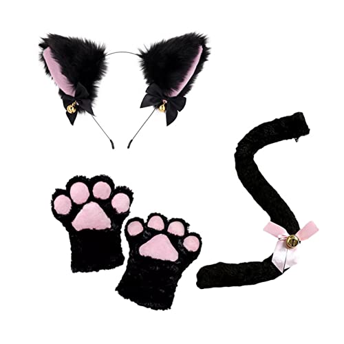 Psdndeww Kostüm-Set, Ohren, Stirnband, Schwanz, Spitze, Choker-Handschuhe für Kinder, Mädchen, Jungen, Halloween-Kostüm, Cosplay, Party-Requisiten Psdndeww Kostüm-Set, Ohren, Stirnband, Schwanz, Spitze, Choker-Handschuhe für Kinder, Mädchen, Jungen, Halloween-Kostüm, Cosplay, Party-Requisiten von Psdndeww