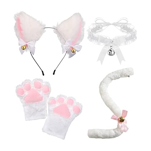 Psdndeww Kostüm-Set, Ohren, Stirnband, Schwanz, Spitze, Choker-Handschuhe für Kinder, Mädchen, Jungen, Halloween-Kostüm, Cosplay, Party-Requisiten Psdndeww Kostüm-Set, Ohren, Stirnband, Schwanz, Spitze, Choker-Handschuhe für Kinder, Mädchen, Jungen, Halloween-Kostüm, Cosplay, Party-Requisiten von Psdndeww