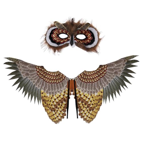Psdndeww Kostümflügel Für Kinder Jungen Mädchen Owl Flügel Vögel Flügel Halloween Maske Owl Halbe Gesichtsmaske Psdndeww Kostümflügel Für Kinder Jungen Mädchen Owl Flügel Vögel Flügel Halloween Maske Owl Halbe Gesichtsmaske von Psdndeww