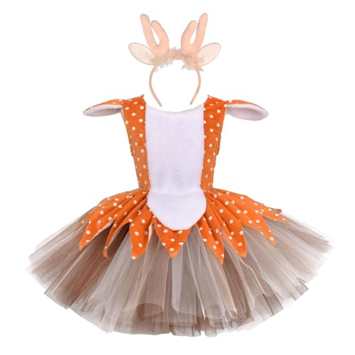 Psdndeww Mädchen Weihnachten Hirsche Kleid Outfits Für Kinder Mädchen Weihnachten Halloween Dress Up Birthday Cosplay Enthält Kleiderstirnband Psdndeww Mädchen Weihnachten Hirsche Kleid Outfits Für Kinder Mädchen Weihnachten Halloween Dress Up Birthday Cosplay Enthält Kleiderstirnband von Psdndeww