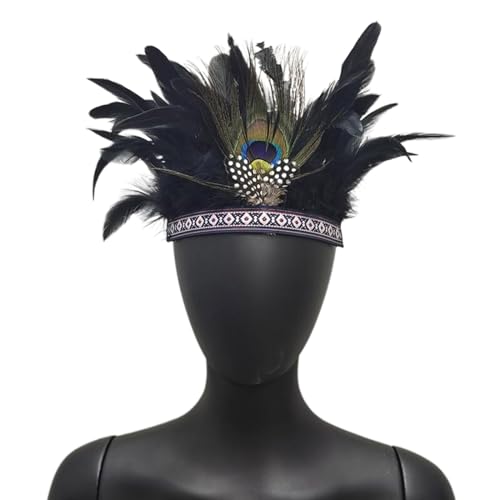 Psdndeww] Mardi-Glas-Kostüm für Karneval, Party, Festival, Versorgung mit Federn, Haarbänder für indisches Haar, herple spielen, Kopfschmuck von Psdndeww