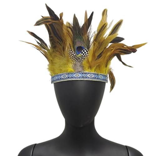 Psdndeww] Mardi-Glas-Kostüm für Karneval, Party, Festival, Versorgung mit Federn, Haarbänder für indisches Haar, herple spielen, Kopfschmuck von Psdndeww