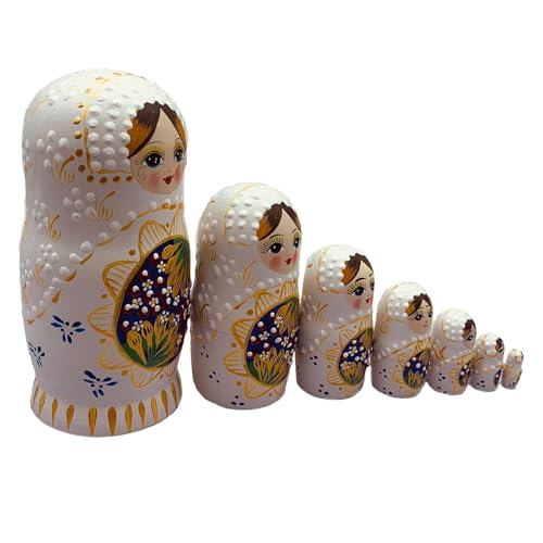 Psdndeww Neuheit Russische Puppen Set Von 7 Handgemalten Holzmatryoshka Für Kunstliebhaber Dekorative Russische Nistfiguren von Psdndeww
